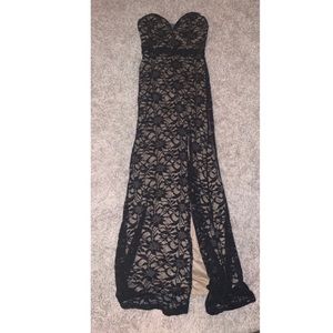 Windsor Black and Tan lace prom pageant dress